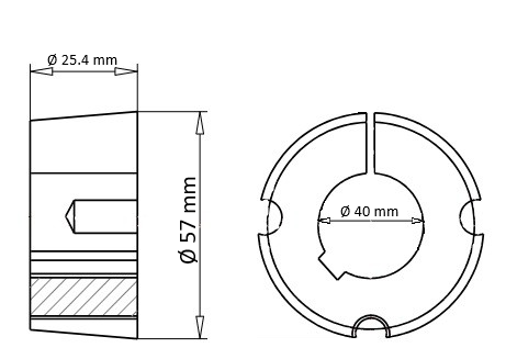 Bucsa conica 1610040 Bucsa conica 1610 interior 40 mm