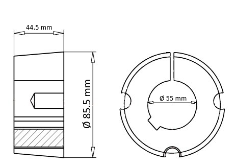 Bucsa conica 2517055 Bucsa conica 2517 interior 55 mm