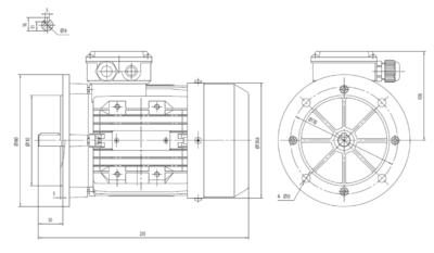 Dimensiuni montaj motor trifazat 0.37kW 1000rpm 71 B5 ax 14mm Dimensiuni motor trifazat 0.37kW 1000rpm 71 ax 14mm B5