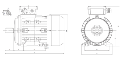 Dimensiuni montaj motor trifazat 1.5kW 1000rpm 90 B3 ax 24mm Dimensiuni motor trifazat 1.5kW 1000rpm 90 ax 24mm B3