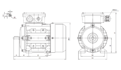 Dimensiuni montaj motor trifazat 0.25kW 3000rpm 63 B3 ax 11mm Dimensiuni motor trifazat 0.25kW 3000rpm 63 ax 11mm B3