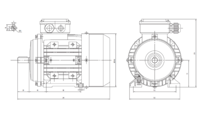 Dimensiuni montaj motor trifazat 0.55kW 3000rpm 71 B3 ax 14mm Dimensiuni motor trifazat 0.55kW 3000rpm 71 ax 14mm B3