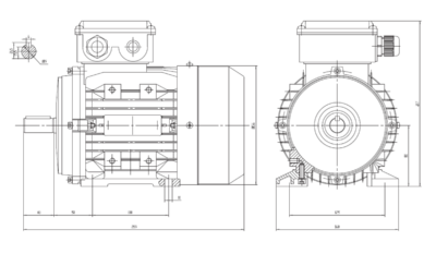 Dimensiuni montaj motor trifazat 0.75kW 3000rpm 80 B3 ax 19mm Dimensiuni motor trifazat 0.75kW 3000rpm 80 ax 19mm B3