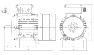 Dimensiuni montaj motor trifazat 1.5kW 3000rpm 80 B3 ax 19mm Dimensiuni motor trifazat 1.5kW 3000rpm 80 ax 19mm B3