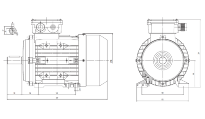 Dimensiuni montaj motor trifazat 2.2kW 3000rpm 90 B3 ax 24mm Dimensiuni motor trifazat 2.2kW 3000rpm 90 ax 24mm B3