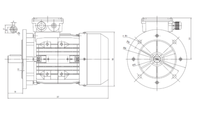 Dimensiuni montaj motor trifazat 2.2kW 3000rpm IEC90 B5 ax 24mm Dimensiuni motor trifazat 2.2kW 3000rpm IEC90 ax 24mm B5