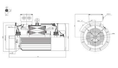 Motor trifazat 200kW 1500rpm ax 80mm IEC315 – flanșă mare B5 Dimensiuni motor trifazat 200kW 1500rpm 4 poli ax 80mm IEC315 cu flanșă mare B5