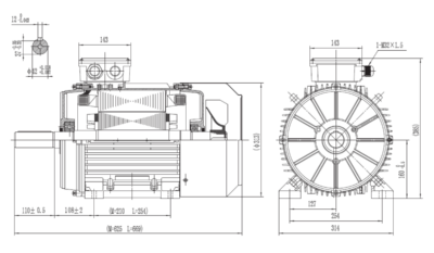 Dimensiuni montaj motor trifazat 22kW 3000rpm 160 B3 ax 42mm Dimensiuni motor trifazat 22kW 3000rpm 160 ax 42mm B3