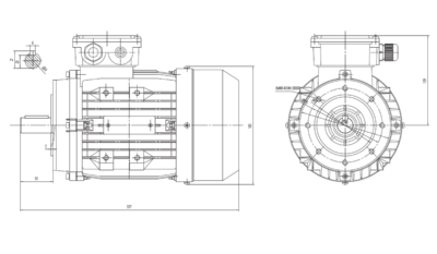 Dimensiuni montaj motor trifazat 3kW 3000rpm IEC90 B14 ax 24mm Dimensiuni motor trifazat 3kW 3000rpm IEC90 ax 24mm B14