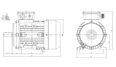 Dimensiuni montaj motor trifazat 3kW 3000rpm 90 B3 ax 24mm Dimensiuni motor trifazat 3kW 3000rpm 90 ax 24mm B3