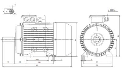 Dimensiuni montaj motor trifazat 11kW 3000rpm 160 B3 ax 42mm Dimensiuni motor trifazat 11kW 3000rpm 160 ax 42mm B3