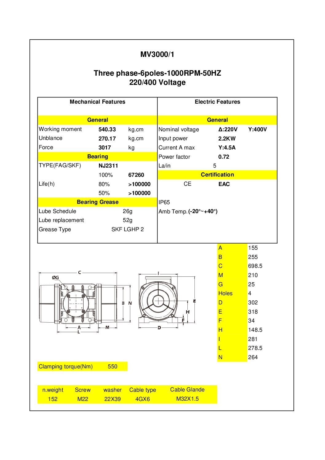 Dimensiuni motor vibrant trifazat 3000-1 aLL Motor vibrator trifazat 3000/1 aLL - Dimensiuni motor vibrant trifazat 3000 1 aLL pdf