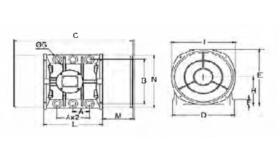 Dimensiuni motor vibrator trifazat 10000/1 aLL Dimensiuni motor vibrator trifazat 10000/1 aLL
