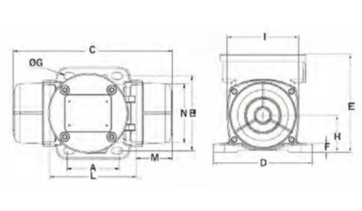 Dimensiuni motor vibrator trifazat 40/15 aLL Dimensiuni motor vibrator trifazat 40/15 aLL