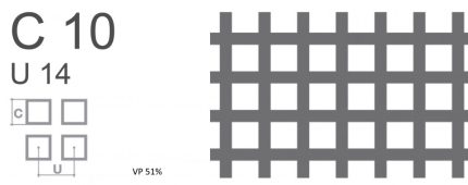 Tabla perforata otel 1-1000-2000mm C10 U14