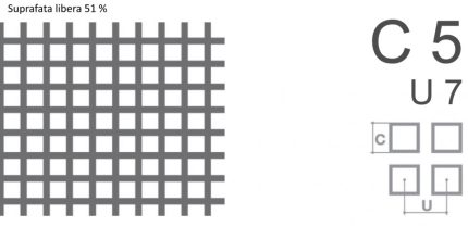 Tabla perforata otel 1-1000-2000mm C5 U7