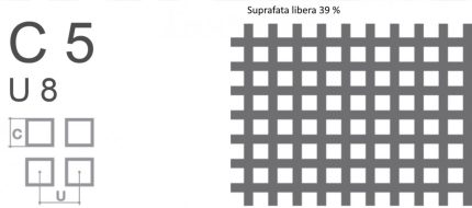 Tabla perforata otel 1-1000-2000mm C5 U8