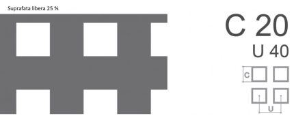 Tabla perforata otel 2-1000-2000mm C20 U40