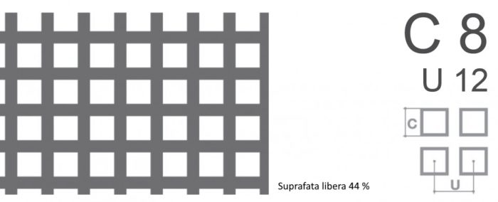 Tabla perforata otel 2-1000-2000mm C8 U12 - tabla perforata otel 2x1000x2000mm c8 u1214607