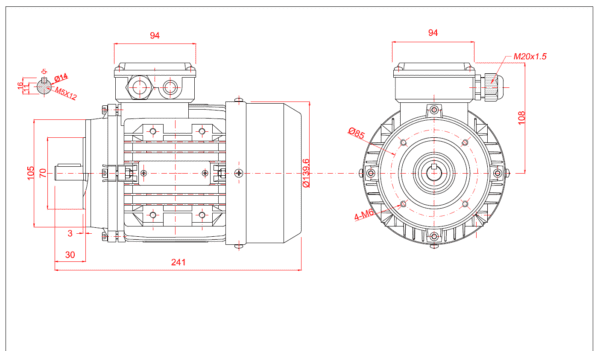 Motor electric trifazat 0 12kw 750rpm 71 B14 1