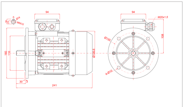 Motor electric trifazat 0 12kw 750rpm 71 B5 1