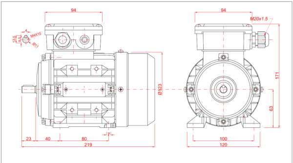 Motor electric trifazat 0 18kw 3000rpm 63 B3 1