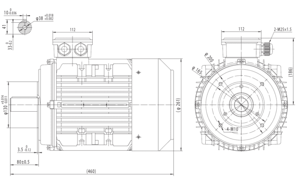 Motor electric trifazat 2 2kw 750rpm 132 B14 1