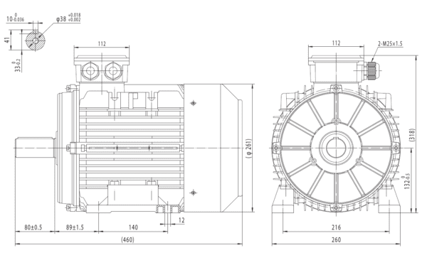 Motor electric trifazat 2 2kw 750rpm 132 B3 1