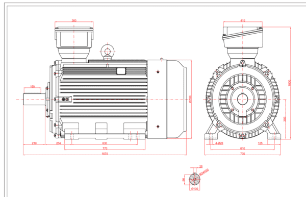 Motor electric trifazat 250kw 1400rpm 355 B3 1