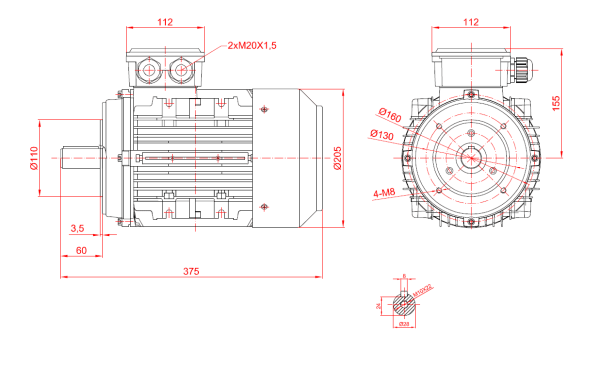 Motor electric monofazat 3kw 1400rpm 100 B14 - 100B14 1