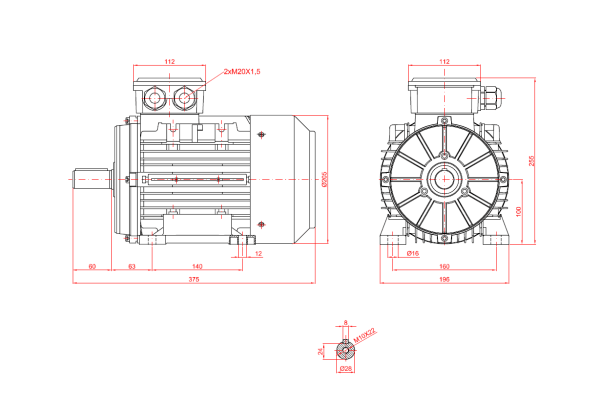 Motor electric monofazat 3kw 1400rpm 100 B3 - 100B3 1