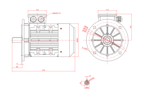 Motor electric monofazat 3kw 1400rpm 100 B5 - 100B5 1