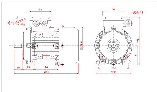 Motor electric monofazat 0.37kw 1400rpm 71 B3 - 71B3 1