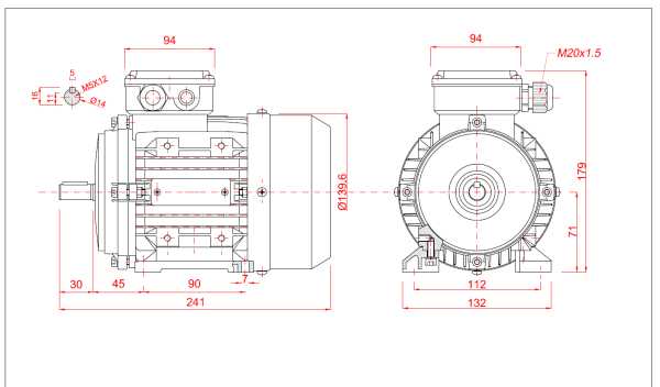 Motor electric monofazat 0.37kw 3000rpm 71 B3 - 71B3 2