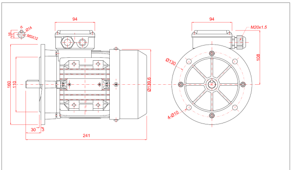 Motor electric monofazat 0.25kw 1400rpm 71 B5 - 71B5 1