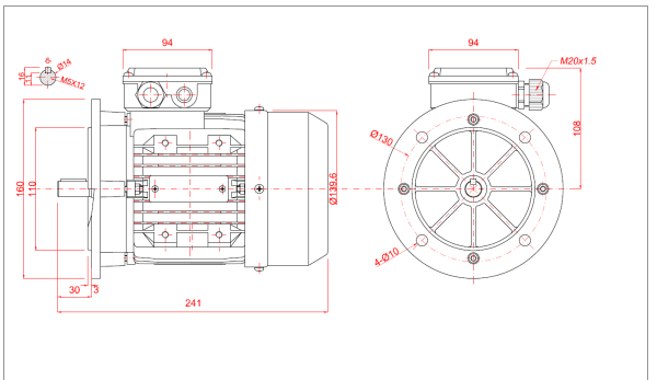 Motor electric monofazat 0.55kw 3000rpm 71 B5 - 71B5 2