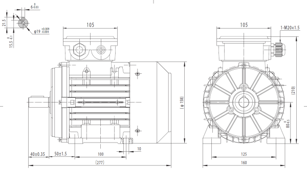 Motor electric monofazat 0.75kw 1400rpm 80 B3 - 80B3 1