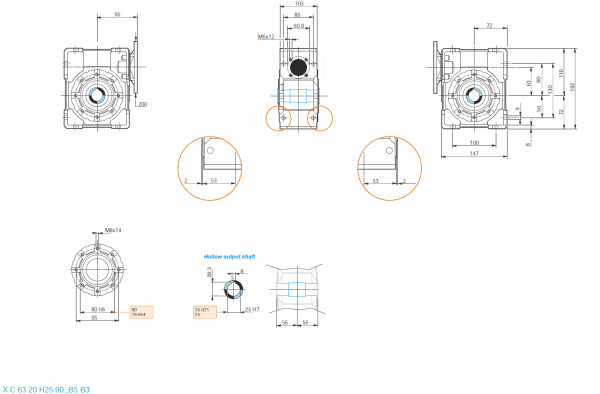 Reductor melcat 63 i7 5 90B5 H25 1