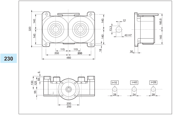 Reductor melcat cu iesire dubla VM 230 i10 100112B5