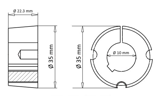 Bucsa conica 1008010 Bucsa conica 1008010 interior 10 mm