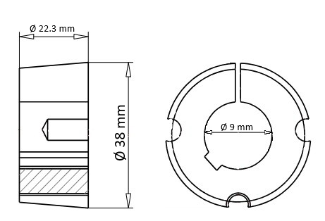 Bucsa conica 110809 Bucsa conica 1108 interior 9 mm