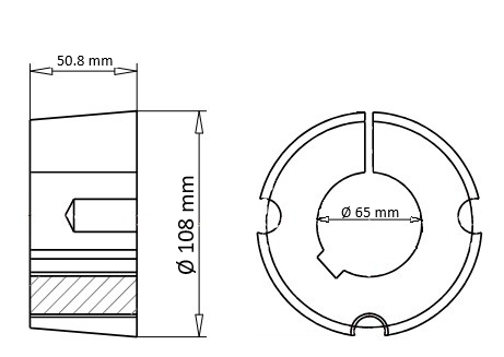 Bucsa conica 3020065 Bucsa conica 3020 interior 65 mm