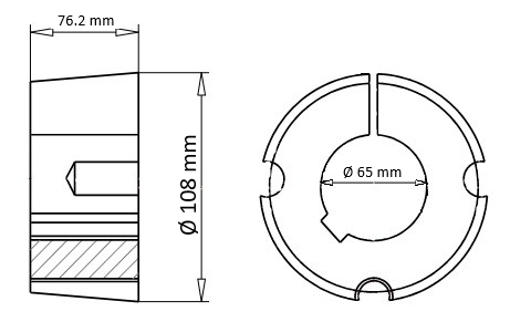 Bucsa conica 3030065 Bucsa conica 3030 interior 65 mm