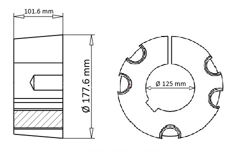 Bucsa conica 50400125 Bucsa conica 5040 interior 125 mm