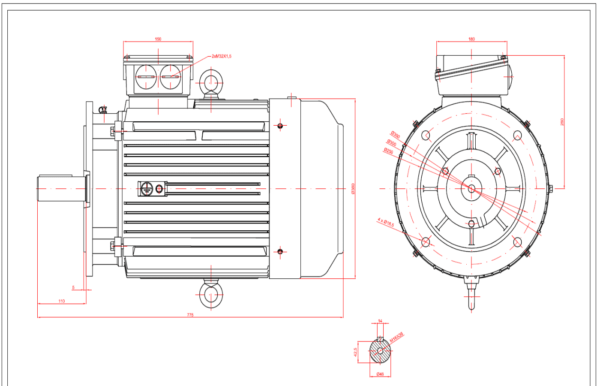 Motor electric trifazat 11kw 1000rpm 160 B5 IE2 aLL - 160B5