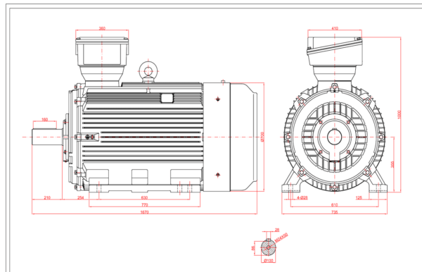 Motor electric trifazat 355kw 1000rpm 355 B3 IE2 aLL - 355B3