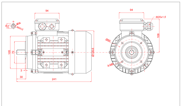 Motor electric monofazat 0.25kw 1400rpm 71 B14 aLL - 71B14