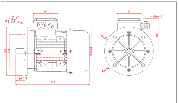 Motor electric monofazat 0.37kw 1400rpm 71 B5 aLL - 71B5